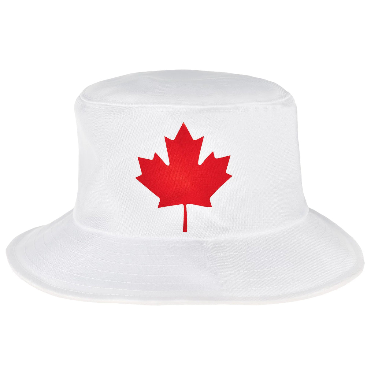 Canada Day White Bucket Hat with Maple Leaf