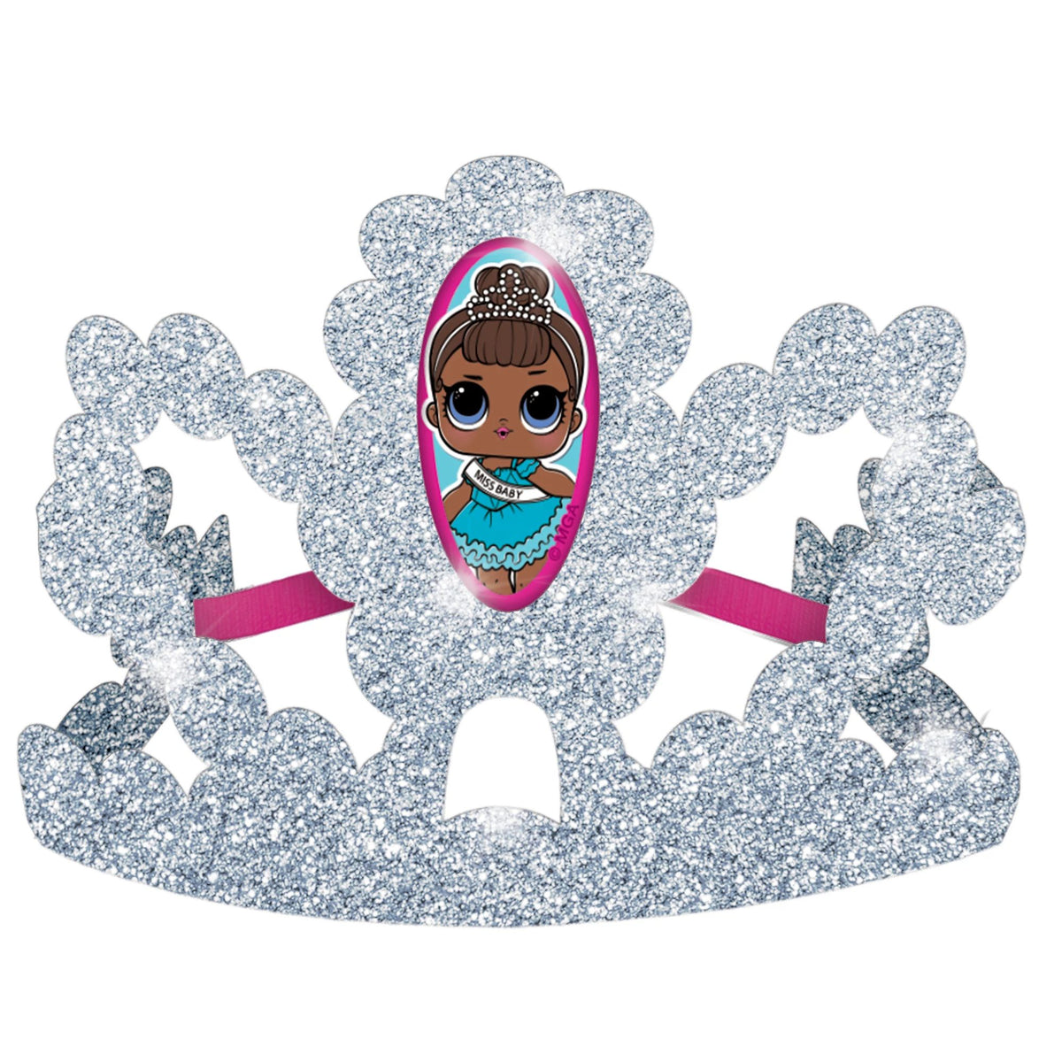 L.O.L. Surprise! Glitter Crown Tiaras, Silver, One Size, 8-pk