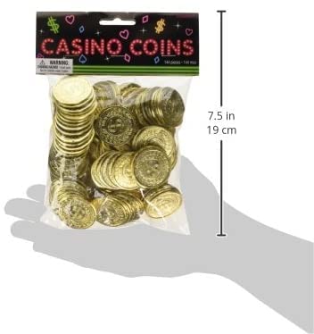 Dollar Coins, Gold, 144-pk, for Birthday/Party Favor/Poker