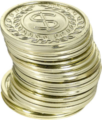 Dollar Coins, Gold, 144-pk, for Birthday/Party Favor/Poker