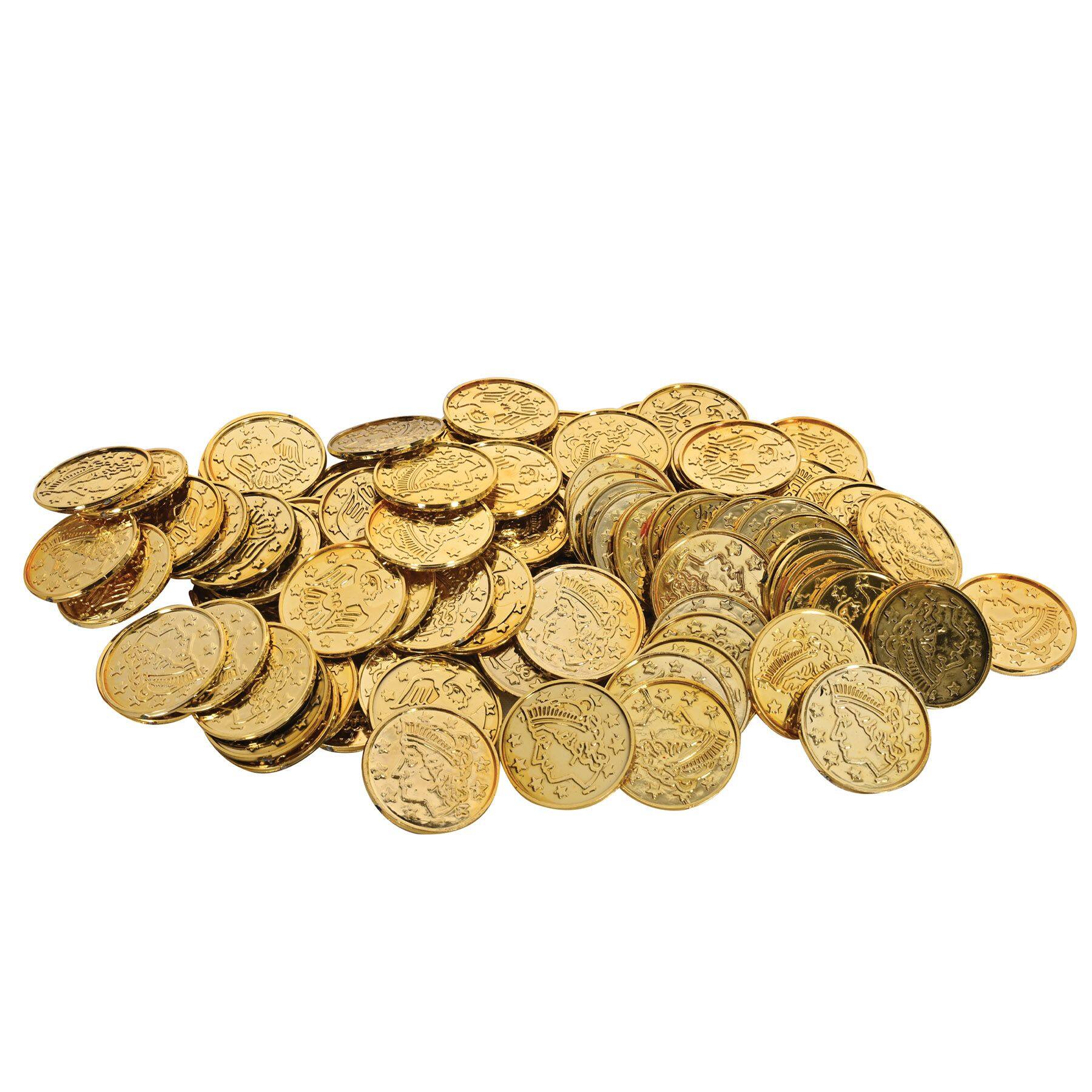 Dollar Coins, Gold, 144-pk, for Birthday/Party Favor/Poker