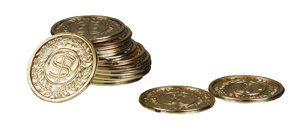 Dollar Coins, Gold, 144-pk, for Birthday/Party Favor/Poker