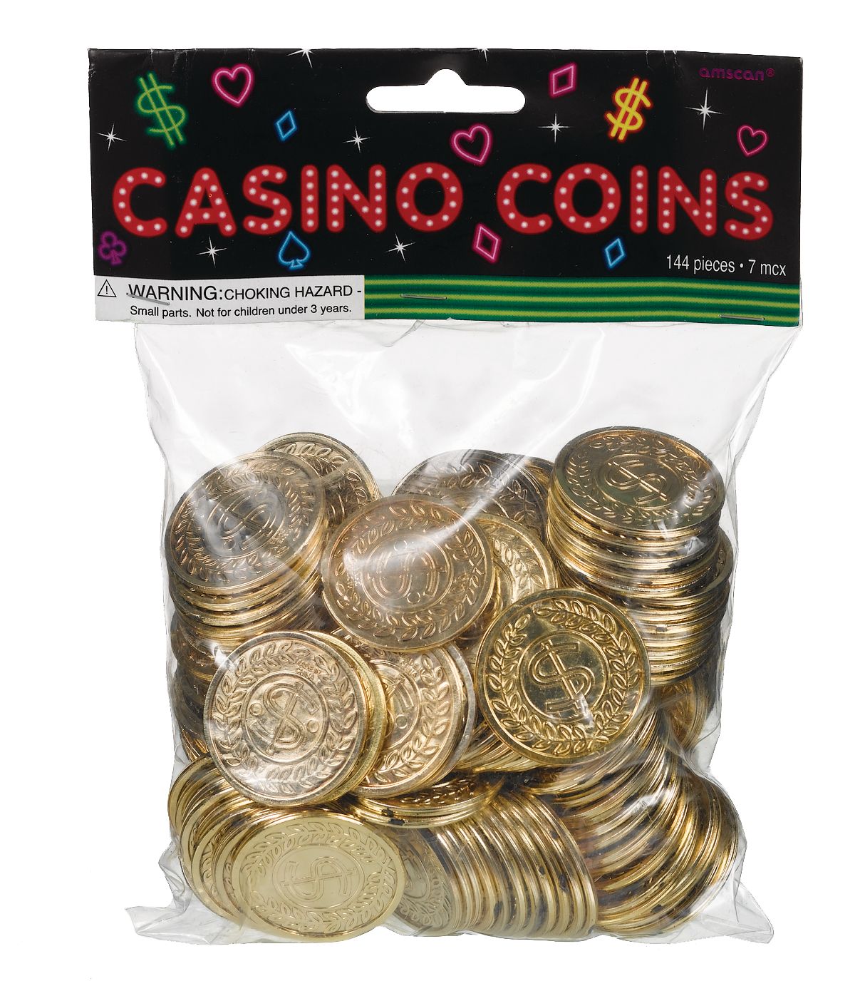 Dollar Coins, Gold, 144-pk, for Birthday/Party Favor/Poker