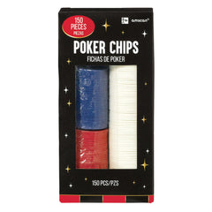Poker Chips, Blue/Orange/White, 150-pk