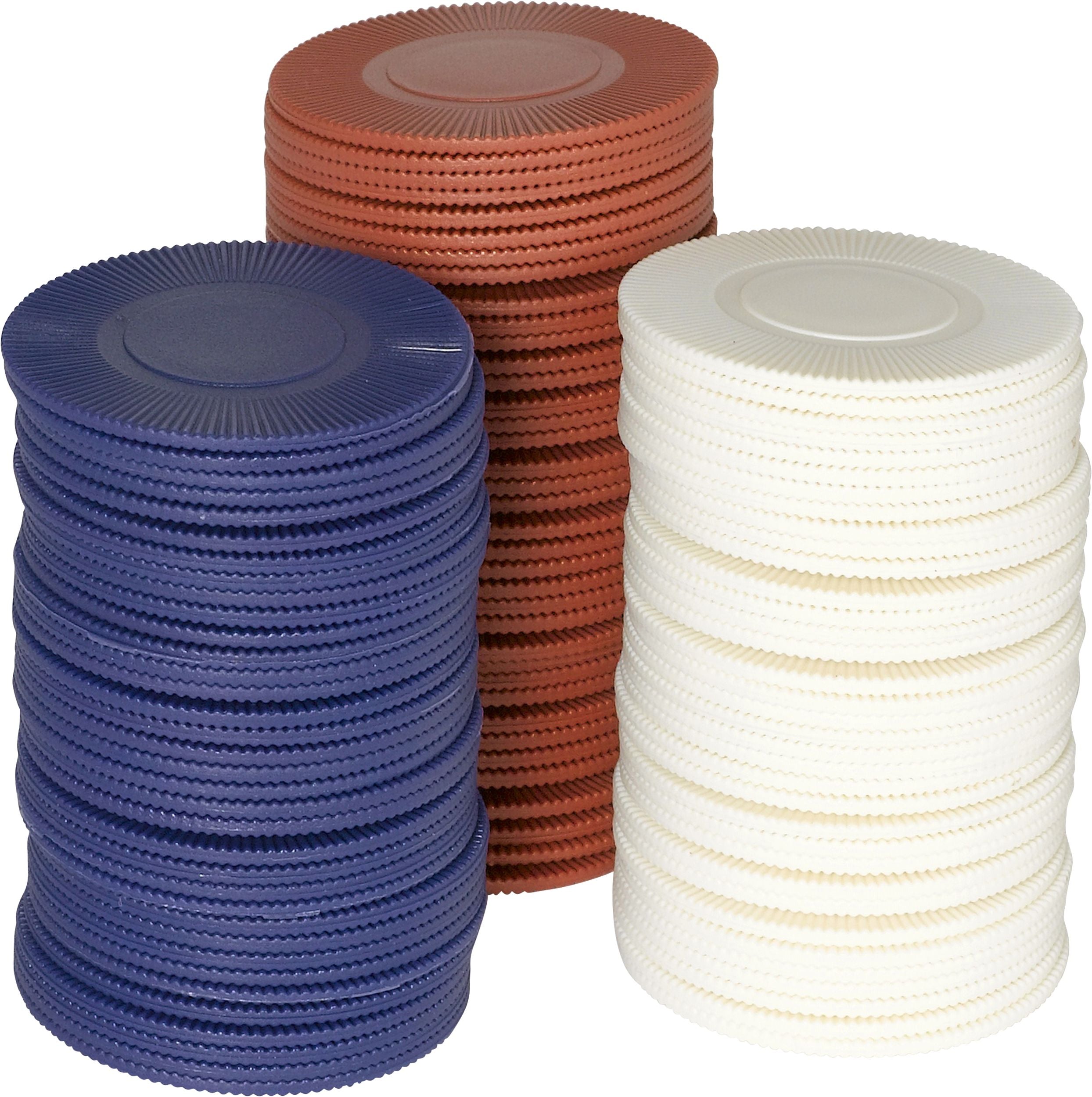 Poker Chips, Blue/Orange/White, 150-pk