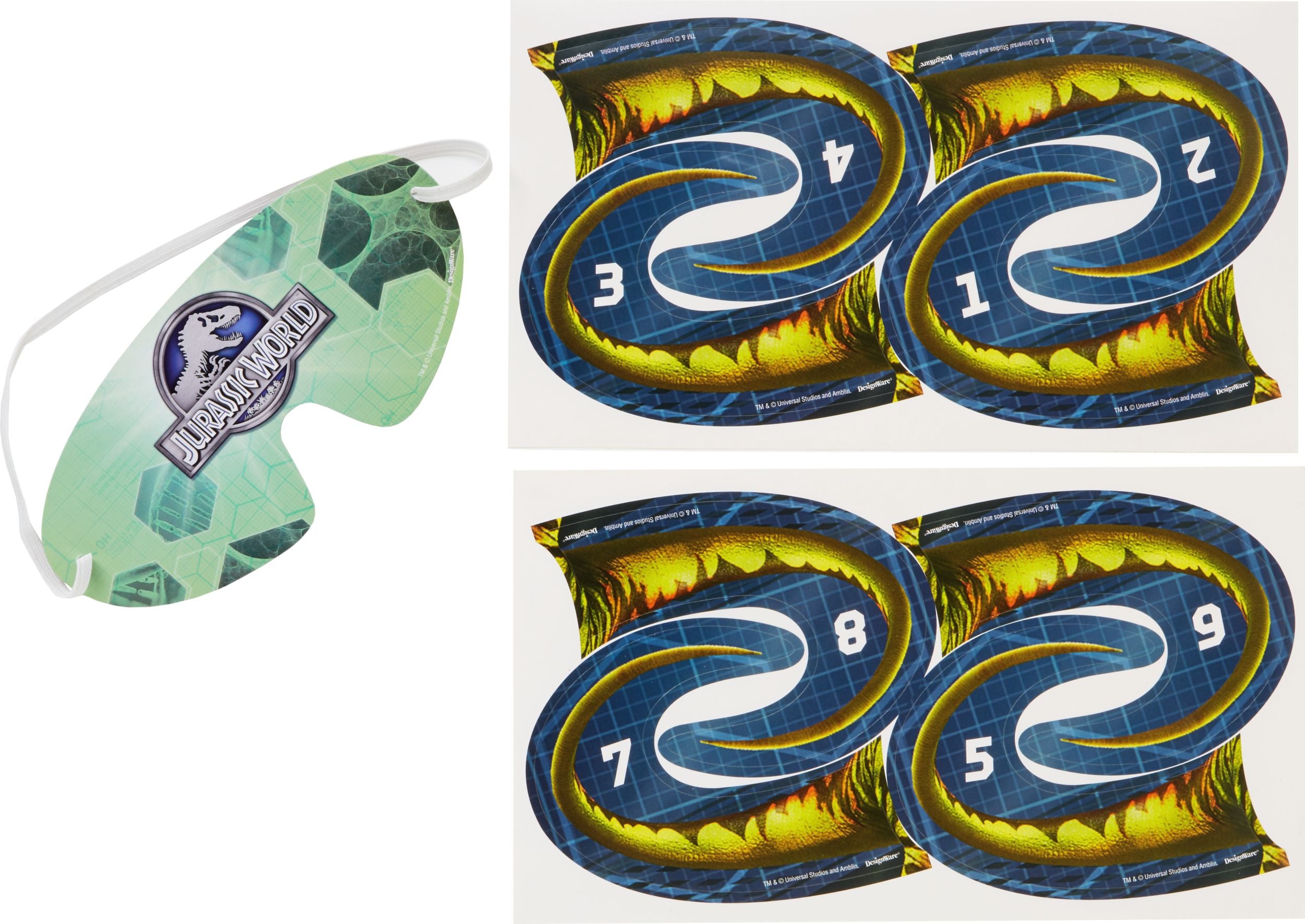 Jurassic World Pin the Tail Game, Blue, 10-pk