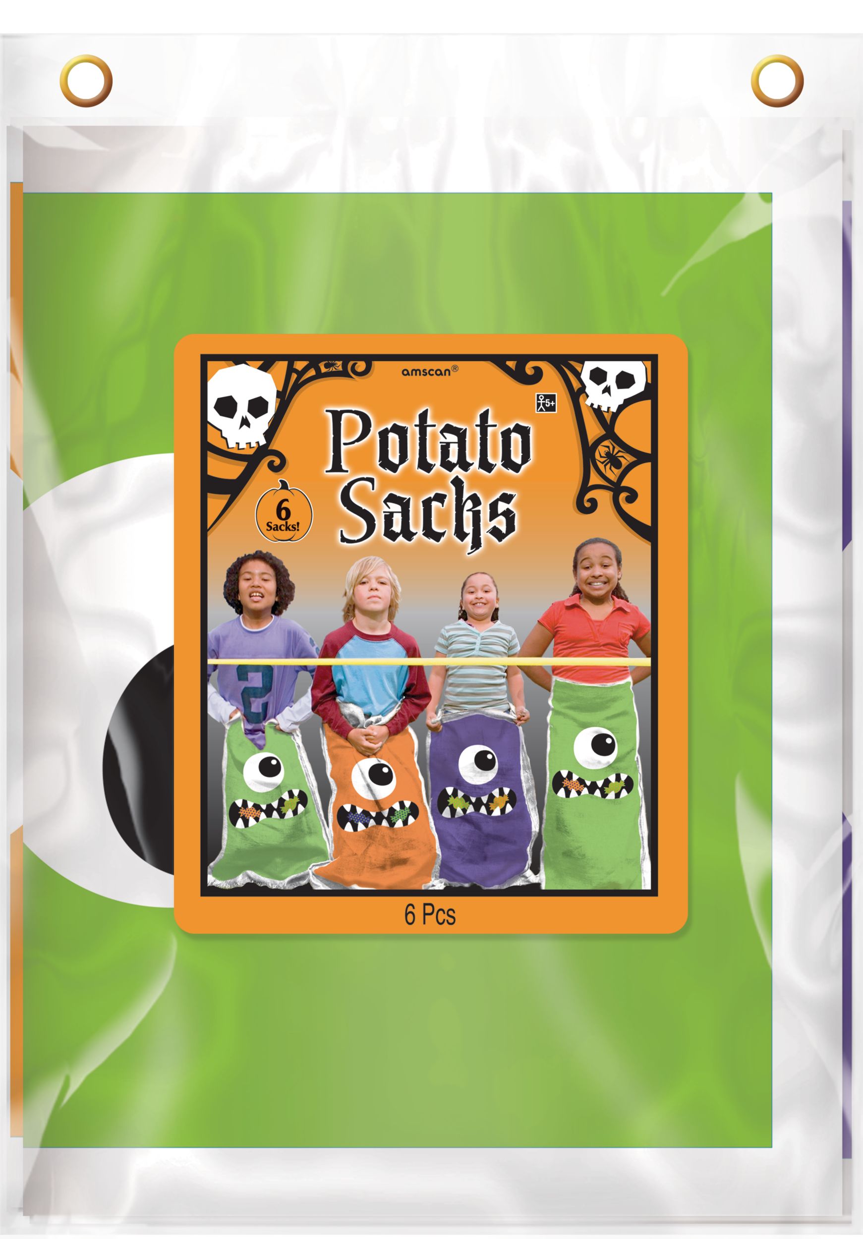 Monster Potato Sacks, Green/Orange/Purple, 41-in, 6-pk