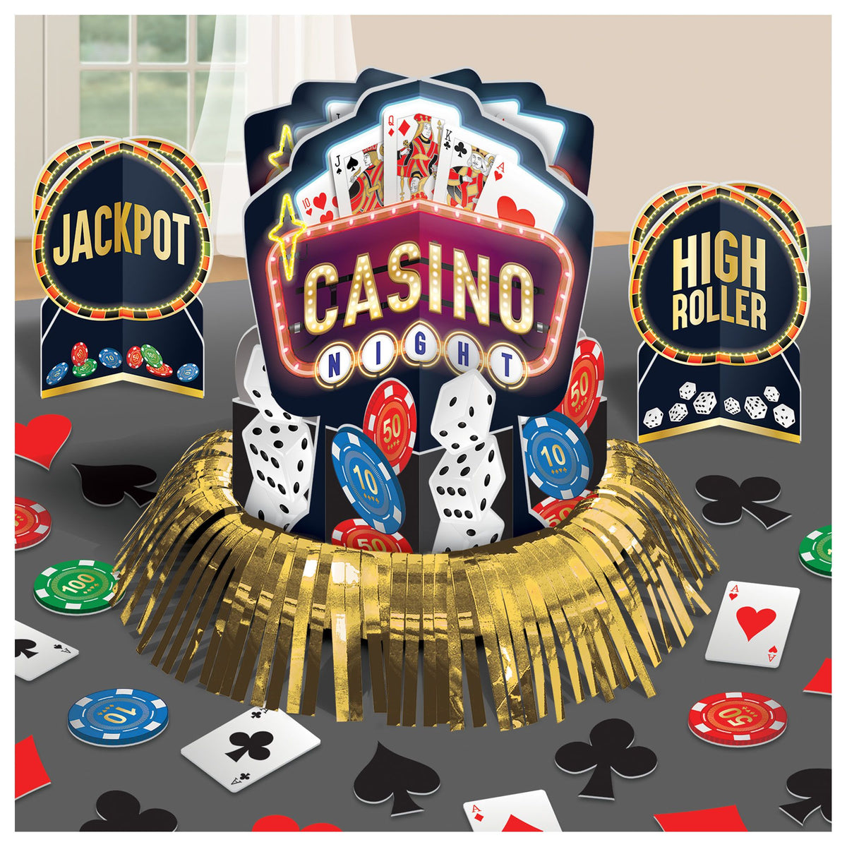 Roll the Dice Casino Table Decorating Kit, 23-pc