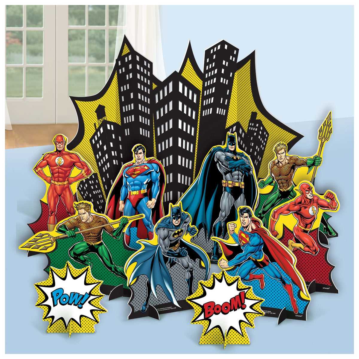 DC Justice League Table Decorating Kit, 13.5 inch, 4-pk