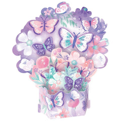Flutter Butterfly Table Centerpiece Decoration, Purple, 23.5 inch