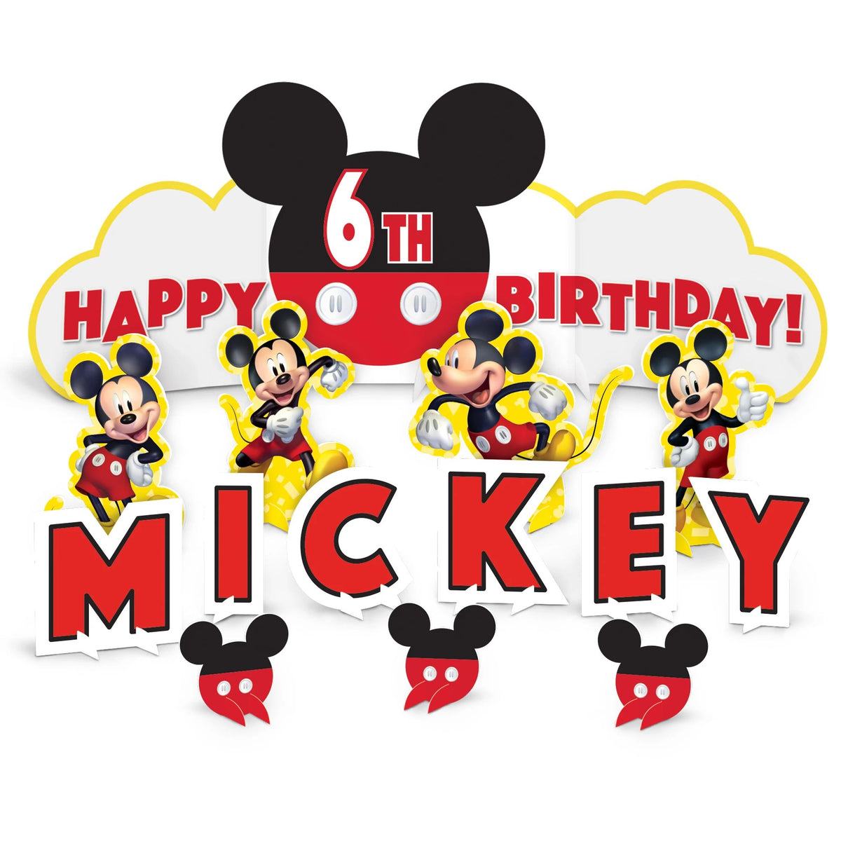 Disney Mickey Mouse Table Decorating Kit, Black/Red, 16.5-inch, 14-pk
