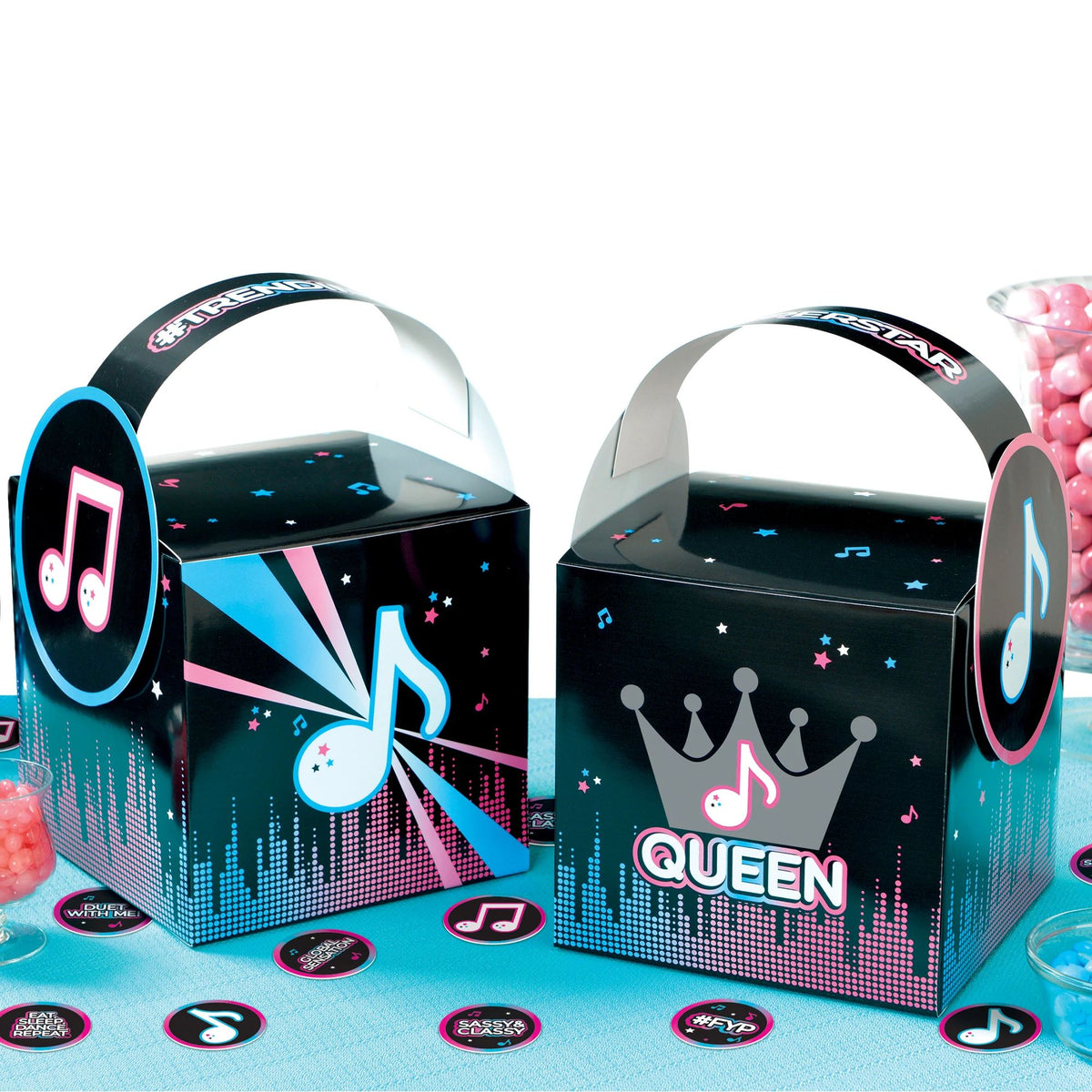 Internet Famous Queen Table Decorating Kit, Blue/Pink, 12-inch, 4-pk