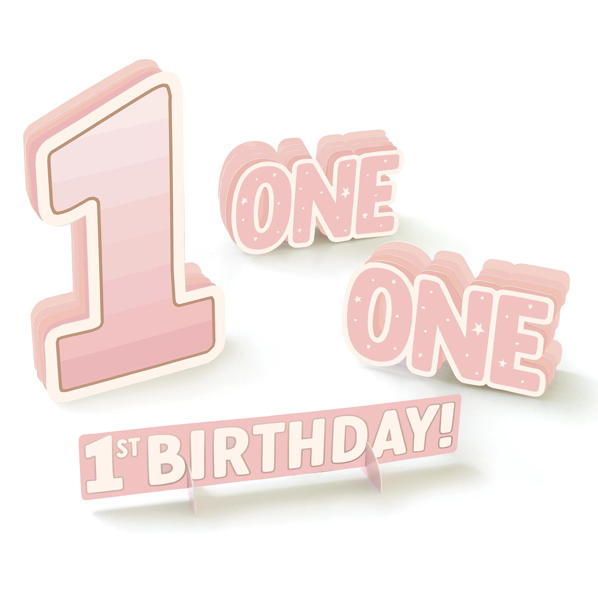 Pink 1st Birthday Table Decorating Kit for Girls