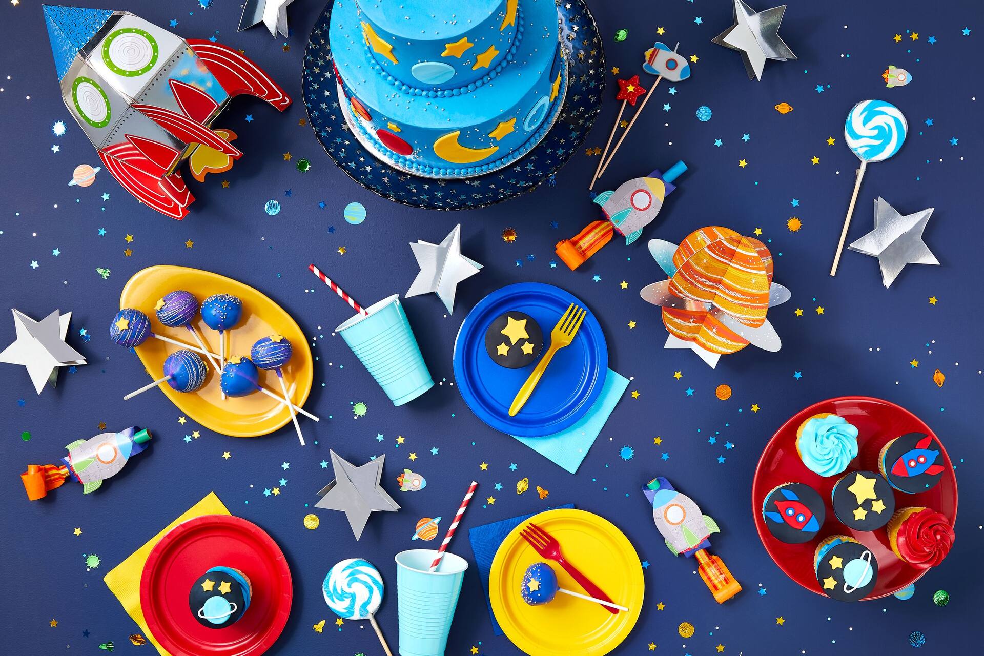Blast Off Table Decorating Kit, Centerpieces, 11.5 inch, 26-pk