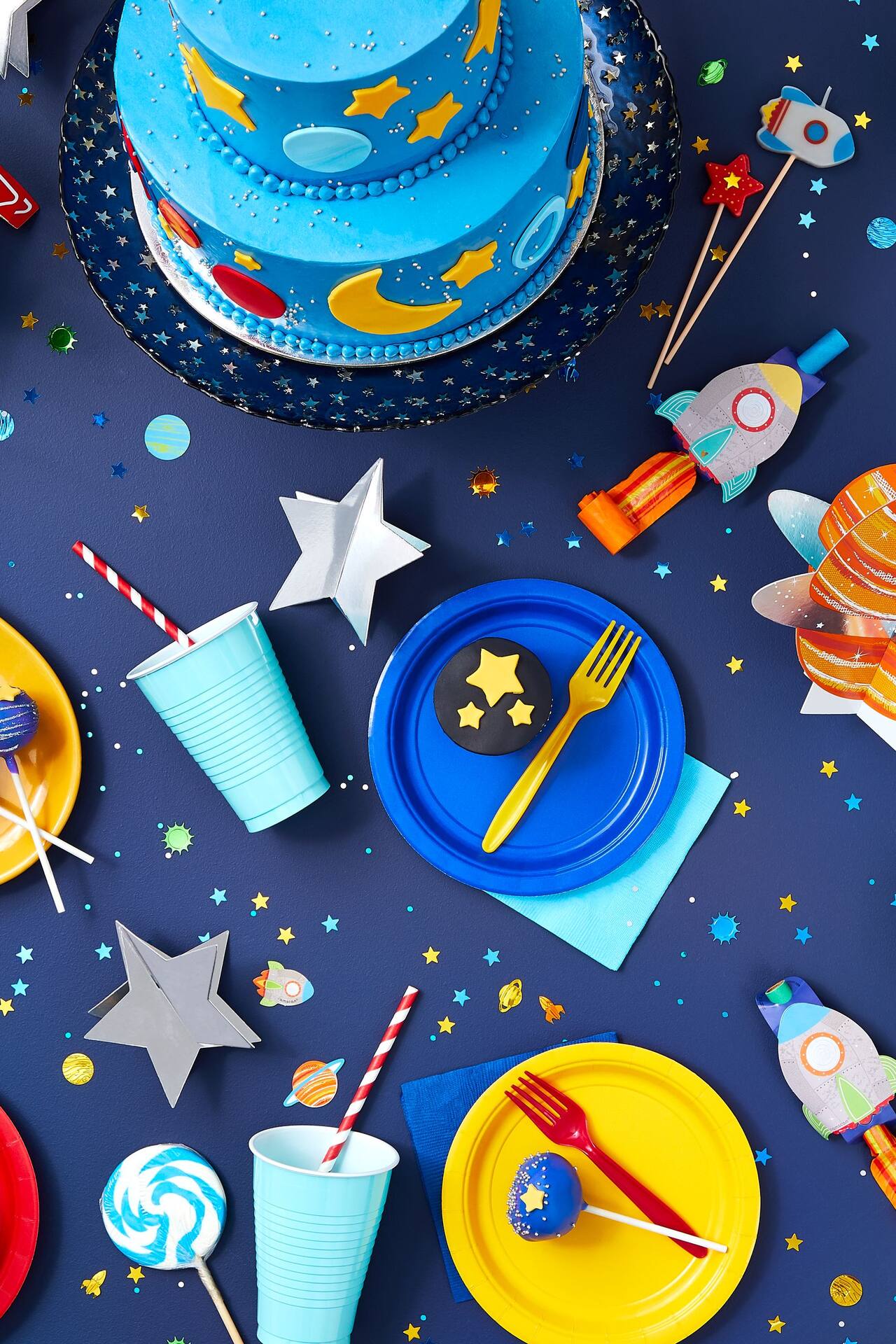 Blast Off Table Decorating Kit, Centerpieces, 11.5 inch, 26-pk