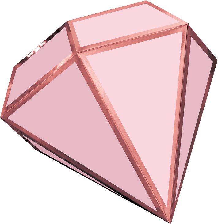 Blush Bride Diamond Table Centerpiece Decorations, Pink, 9-inch, 3-pk
