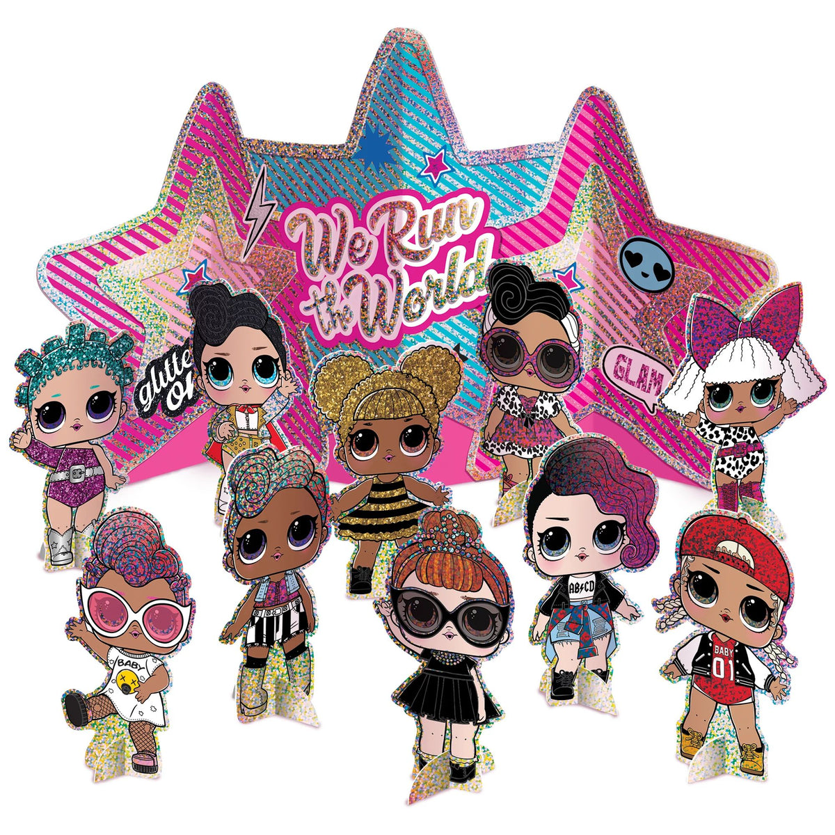 L.O.L. Surprise! "We Run The World" Table Decorating Kit, Pink, 16.5-inch, 11-pk