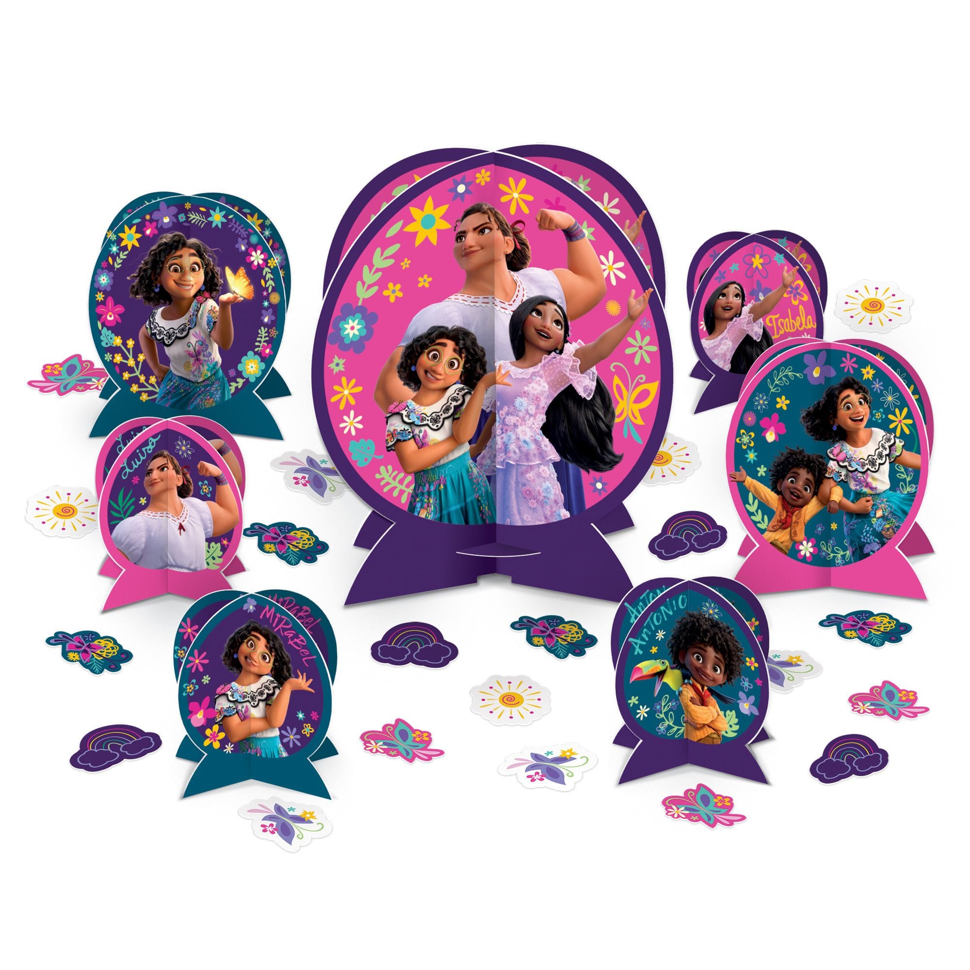 Disney Encanto Table Decorating Kit, Purple/Pink, 13-inch, 31-pk