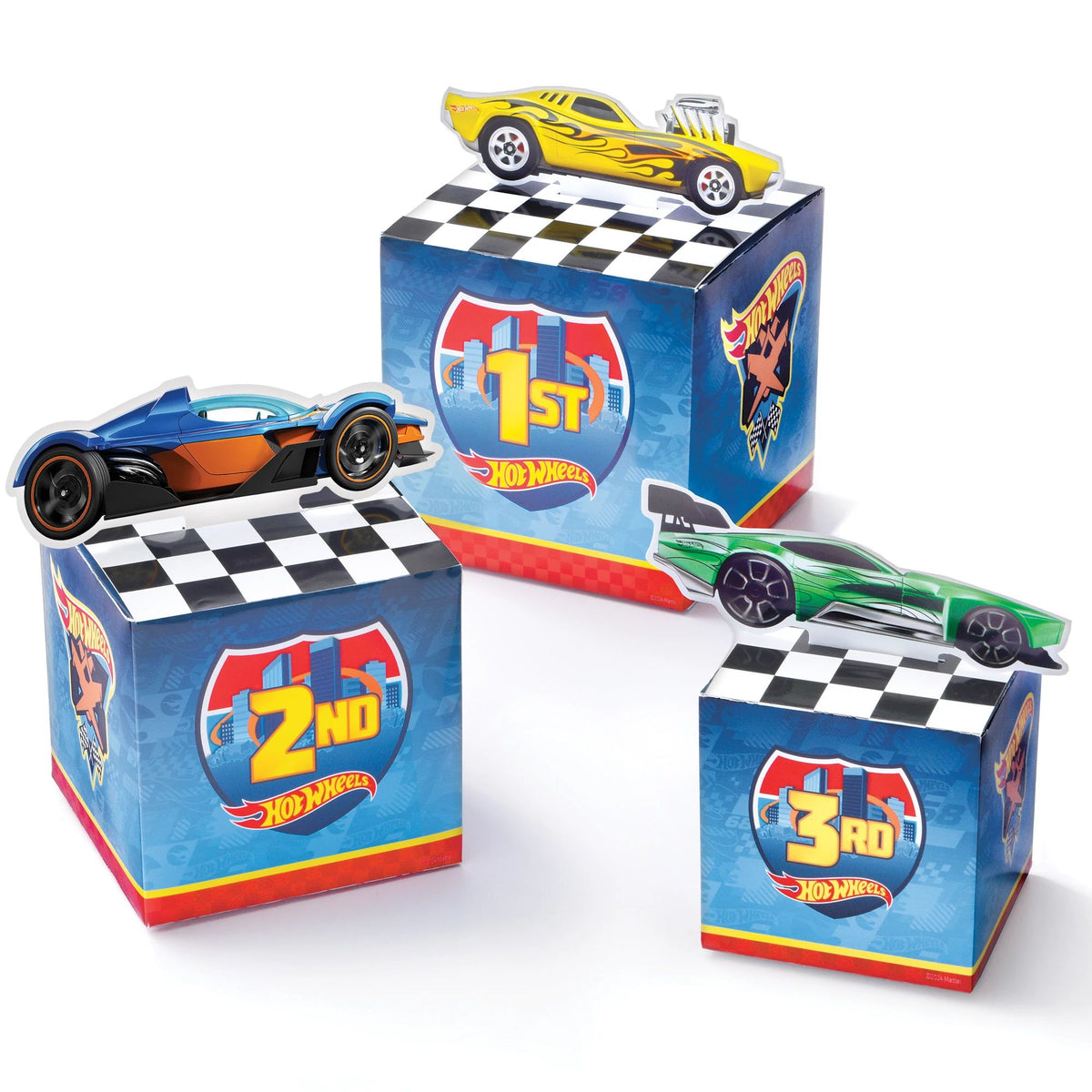 Hot Wheels Table Decorating Kit Centerpieces, Orange/Blue, for Birthday Party