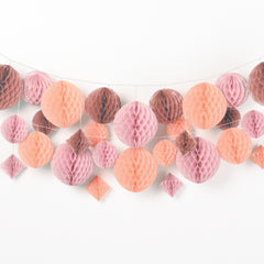 Rose Gold Honeycomb Garland Kit, 12-foot, 29-pk