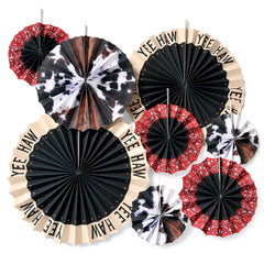 Western Paper Fan Decorating Kit, Multi-Color, 8-pk