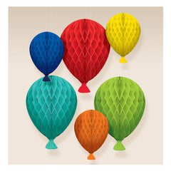Vibrant Honeycomb Birthday Balloon Decorations, 6-pcs