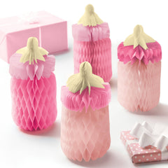 Honeycomb Bottle Centerpiece Kit, Pink, 4-pk