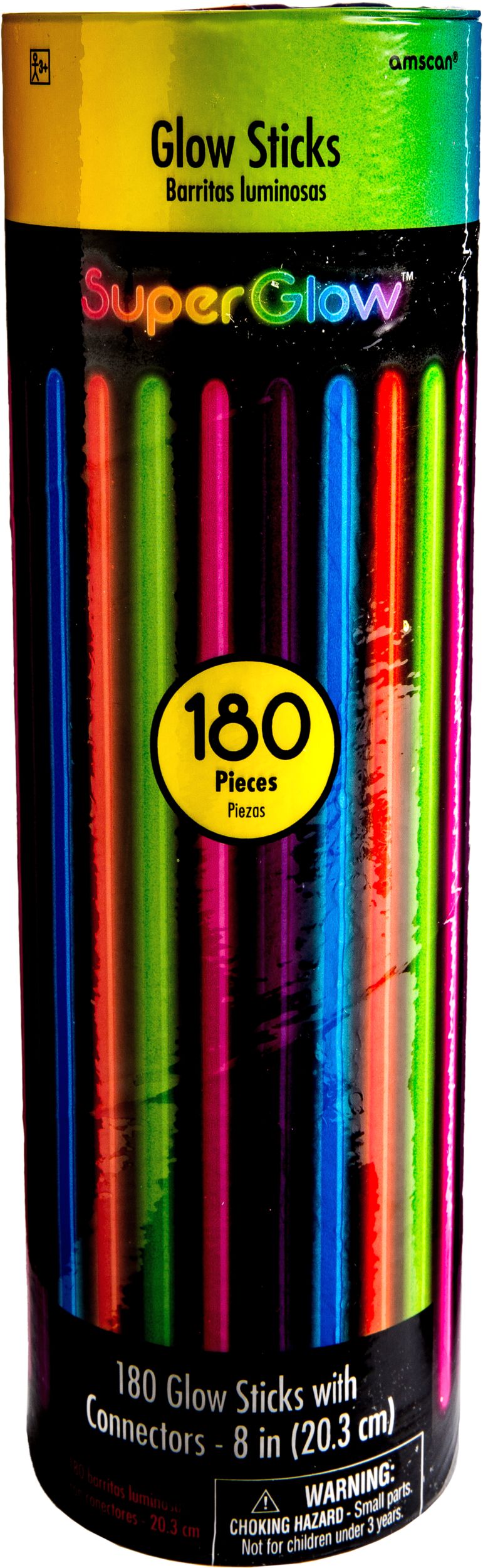 8-Inch Multicolor Glow Stick Bracelets - 180 Pack