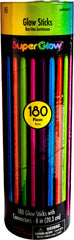 8-Inch Multicolor Glow Stick Bracelets - 180 Pack