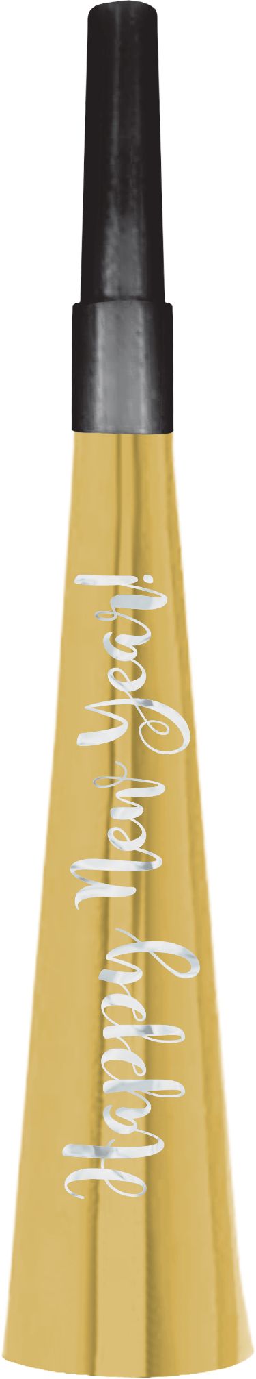 Metallic Gold & Silver New Year's Party Horns, 24-pk