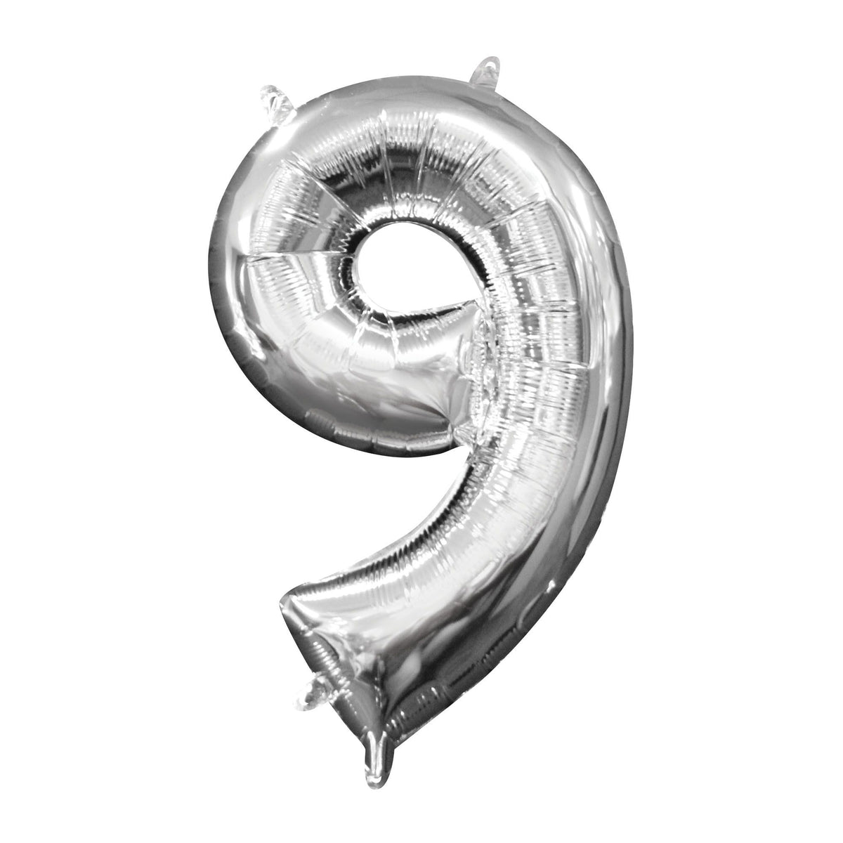 Silver Number '9' Metallic Foil Balloon