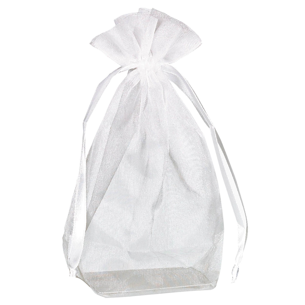 Mesh Favor Bags, White, 7-in, 12-pk, for Baby Shower