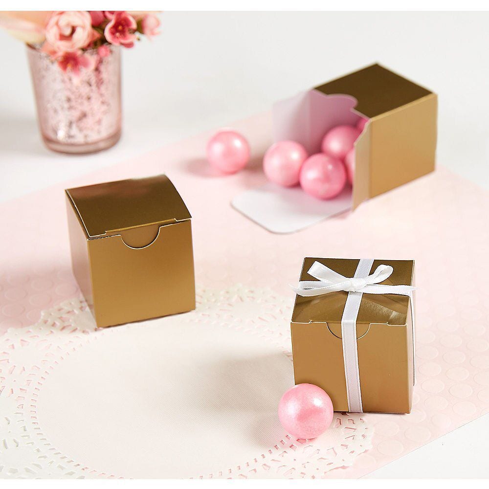Gold Wedding Favor Boxes, 100-pk