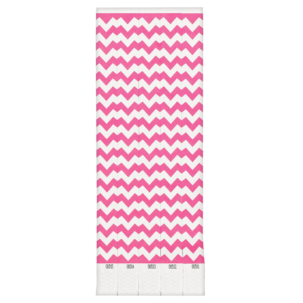 Pink Chevron Waterproof Wristbands, 10-inch, 500 Pack