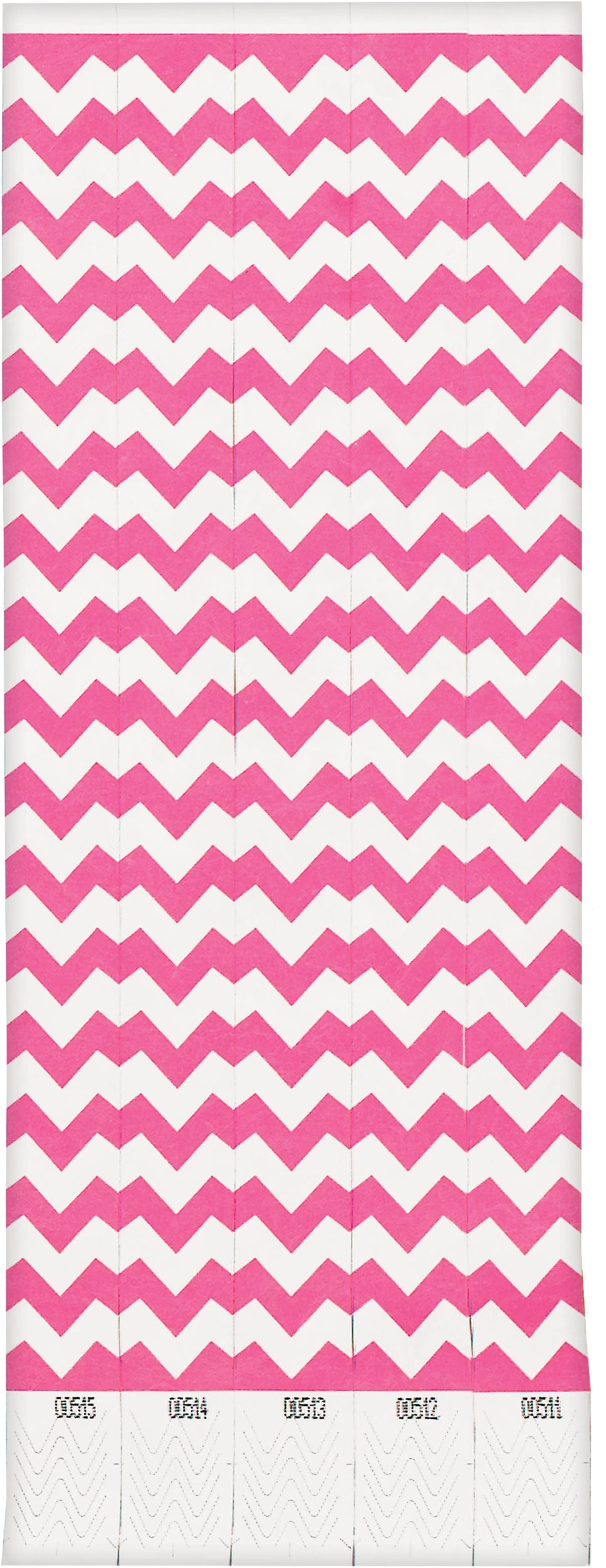 Pink Chevron Waterproof Wristbands, 10-inch, 500 Pack