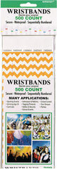 Waterproof Chevron Wristbands, Orange, 10-inch, 500-pk
