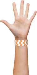 Waterproof Chevron Wristbands, Orange, 10-inch, 500-pk