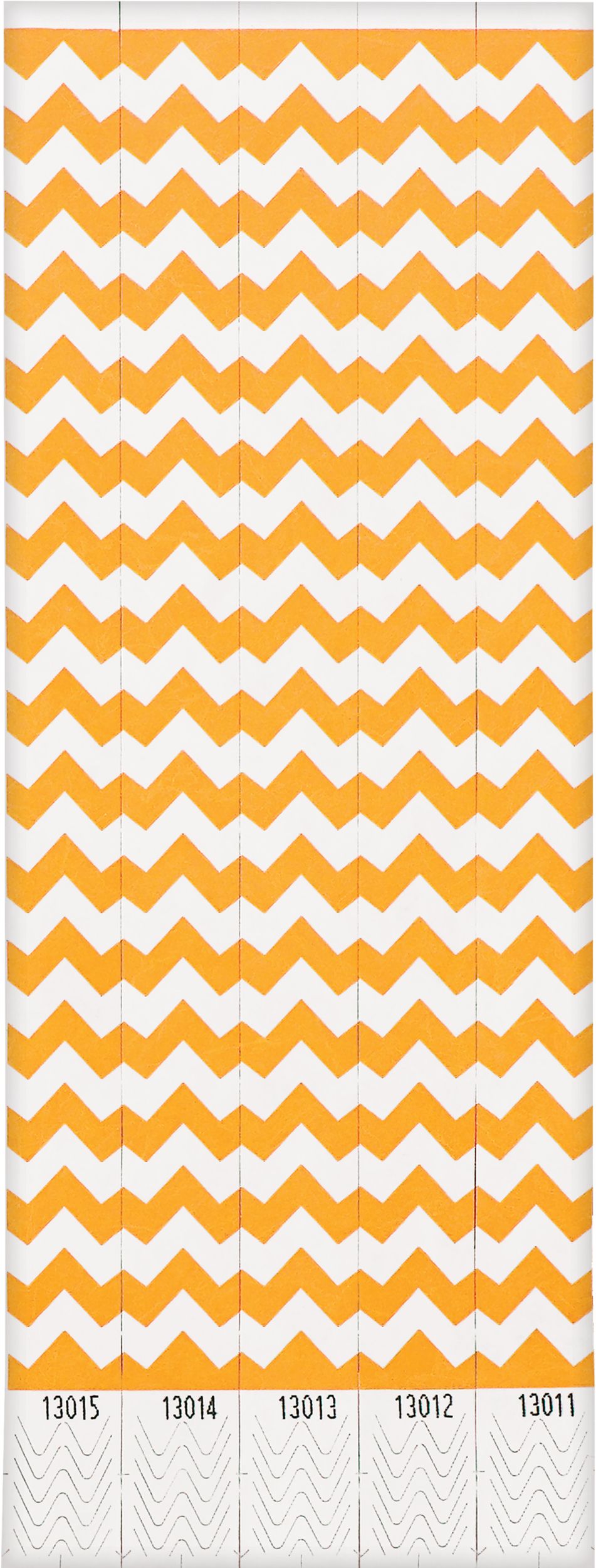 Waterproof Chevron Wristbands, Orange, 10-inch, 500-pk