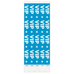 VIP Blue Waterproof Wristbands, 10-inch, 500-pack
