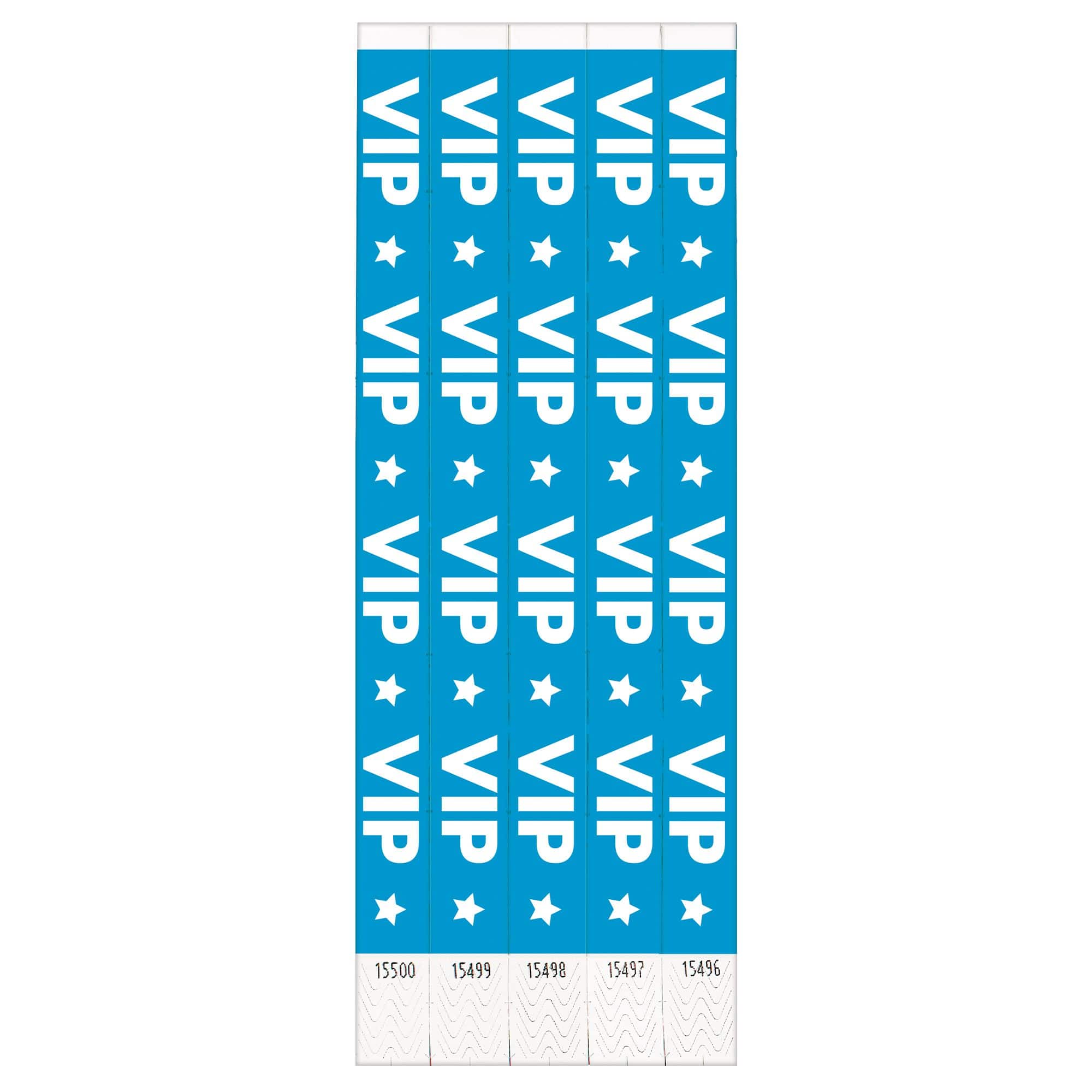 VIP Blue Waterproof Wristbands, 10-inch, 500-pack