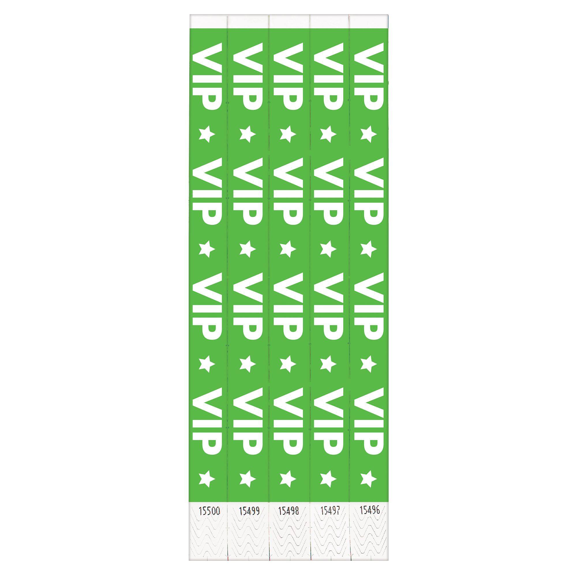 VIP Green Waterproof Wristbands, 10-inch, 500-pk