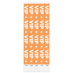 VIP Waterproof Orange Wristbands, 10-inch, 500-pack