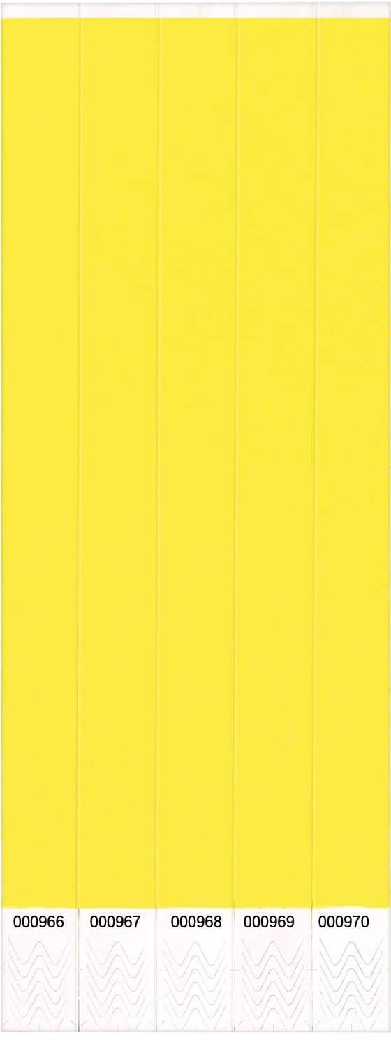 Yellow Solid Wristbands, 3/4 inch x 10 inch, 500 Pack