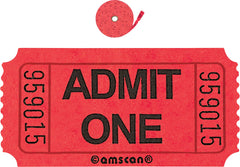 Yellow "Admit One" Ticket Roll, 2-inch, 1000 Pairs