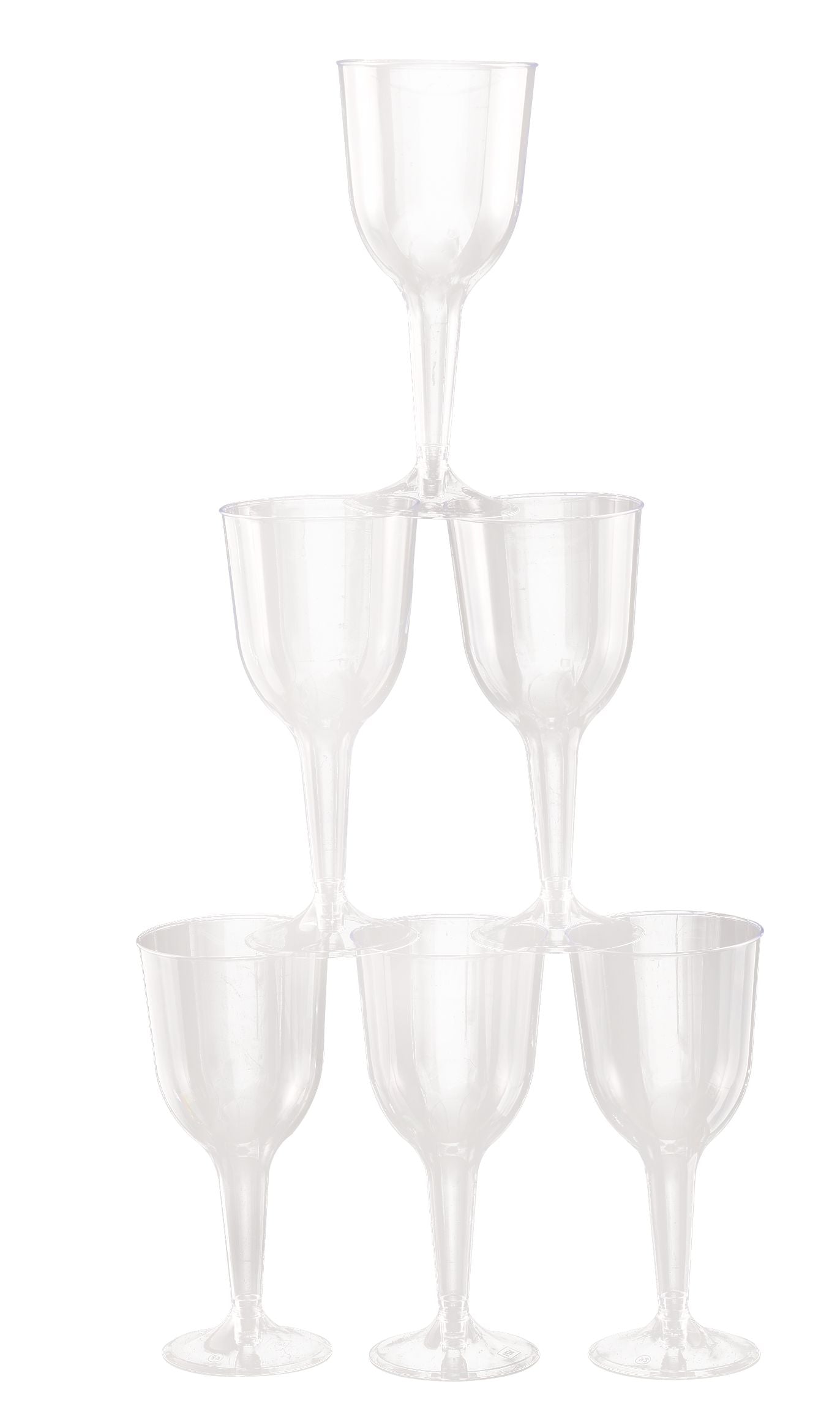 Plastic Reusable Wine Glasses, Clear, 11-ounce, 20-pk