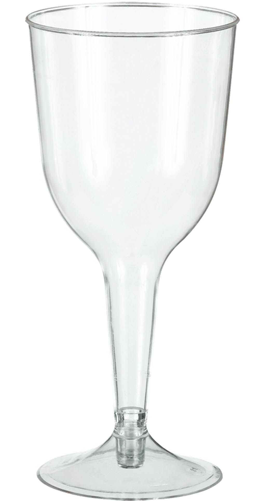Plastic Reusable Wine Glasses, Clear, 11-ounce, 20-pk