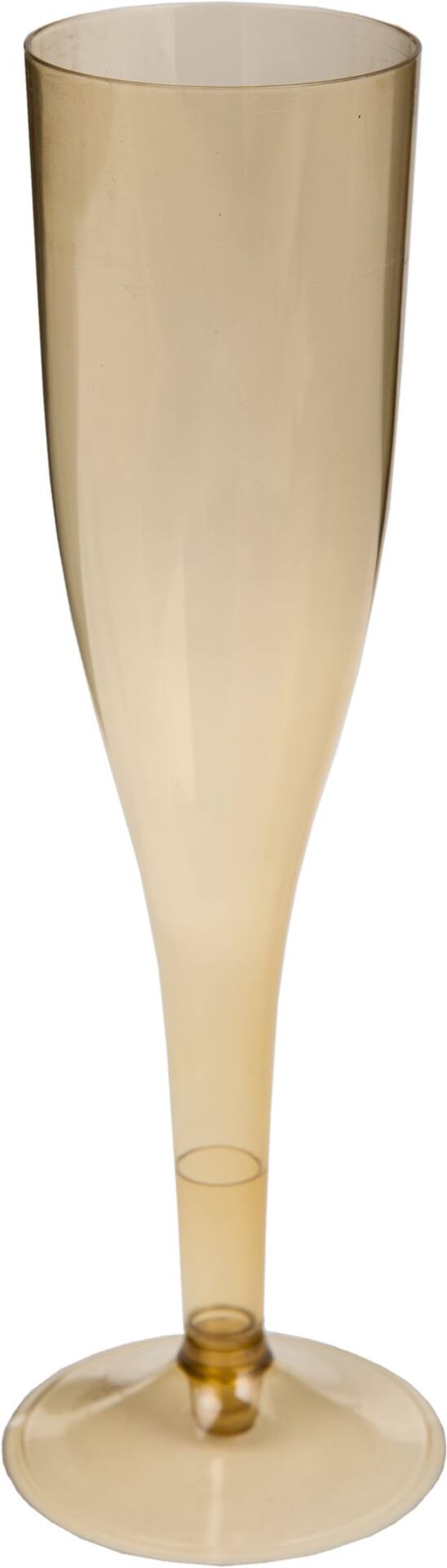 Plastic Reusable Champagne Flutes, Gold, 5-oz, 20-pk