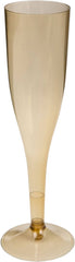 Plastic Reusable Champagne Flutes, Gold, 5-oz, 20-pk