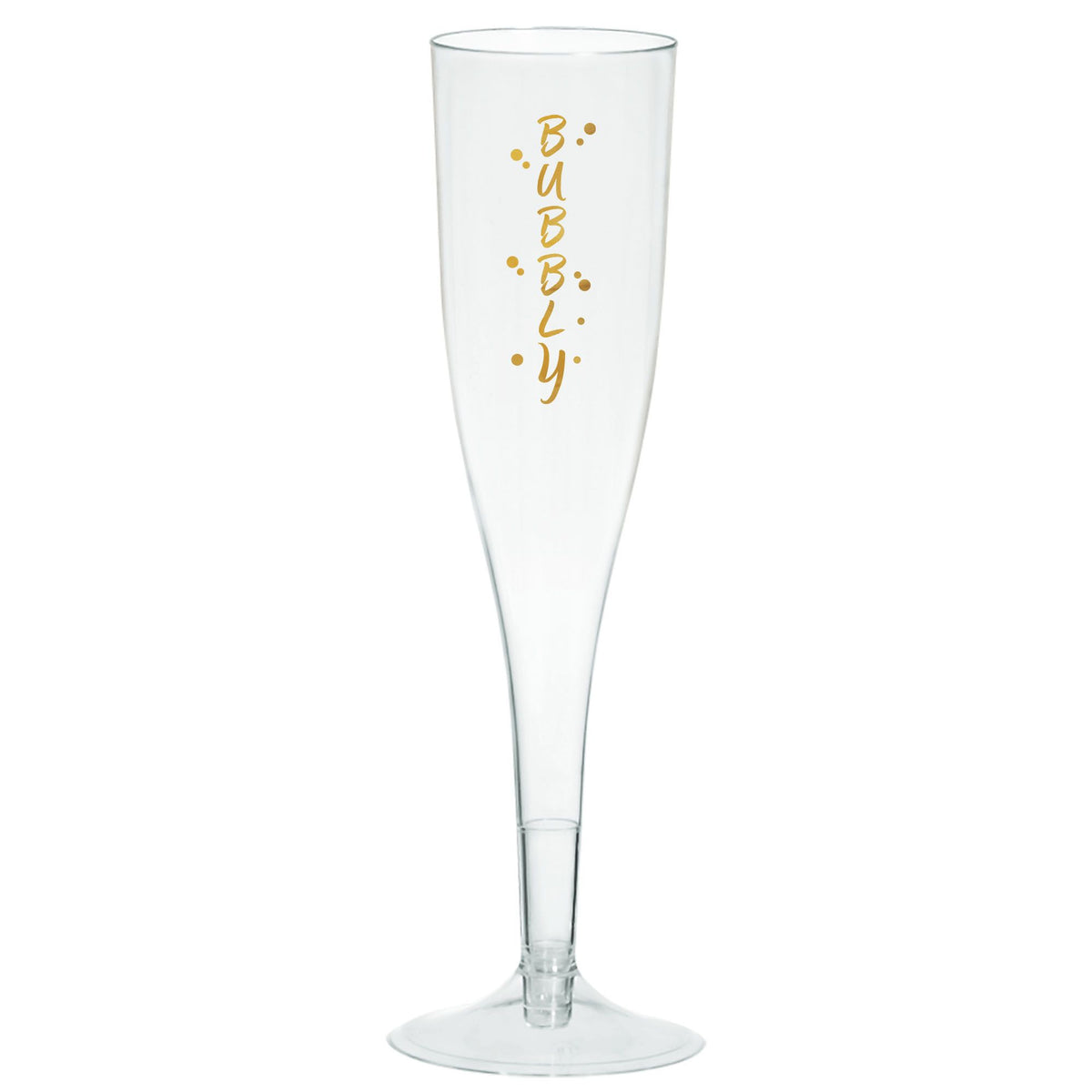 Plastic Champagne Flutes, Clear/Gold, 5.5-oz, 8-pk