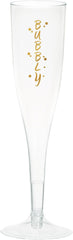 Plastic Champagne Flutes, Clear/Gold, 5.5-oz, 8-pk